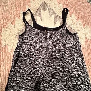 Express Black and White Patterned Tank Top